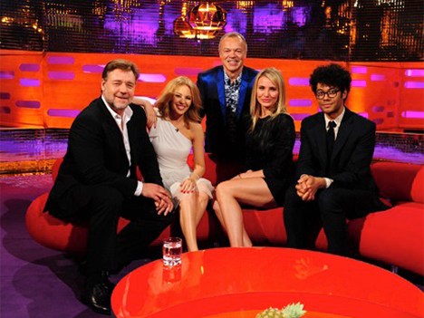 Kylie Minogue, Russell Crowe, Cameron Diaz y Richard Ayoade