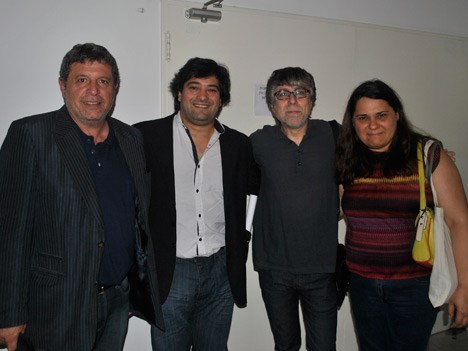 Germán Calvi, del INCAA, con Sergio Piasek y Marcelo Camaño, de La Usina de Migré, y Roberta Sánchez, de la productora 169:SRL