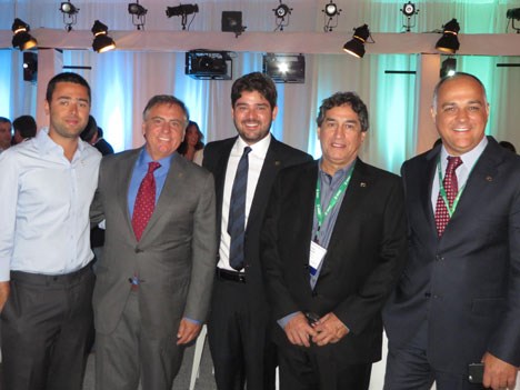 El screening 50 años de TV Globo International: Roberto Marinho Neto, proyectos estratégicos, Ricardo Scalamandré, head of international business, Rap