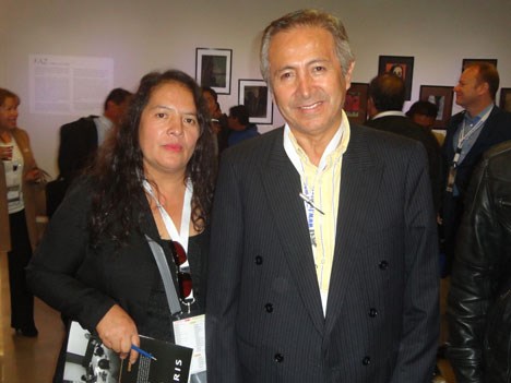 María Rojas y Juan Del Pino Cangalaya, gerente de Cable Latino y Telecable, de Perú