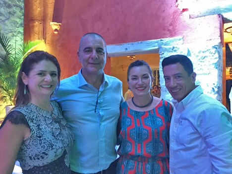 Natalia Retegui y Roque Lombardo de DirecTV Colombia, Sofía Higuera y Juan Carlos Pita, de Fox