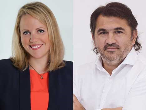 Anna Gordon, de BBC Worldwide Latin America/US Hispanic, y Facundo de la Iglesia, CEO de Qubit.tv