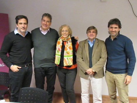 Alejandro Cacetta, presidente, y Ralph Haiek, VP, del INCCA, en el lanzamiento en junio de 2016 de la Cámara Industrial Animación Tecnología Argentina (CAMIAT) con Rosanna Manfredi, Alberto Stagnaro y Gonzalo Azpiri