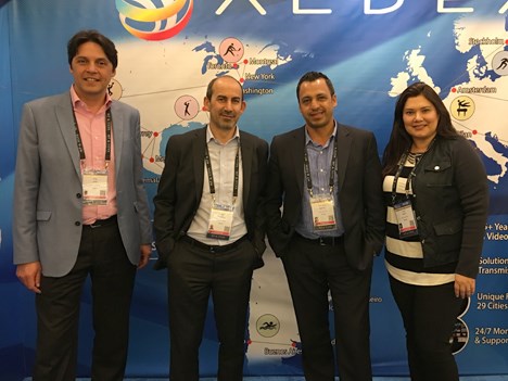 Los ejecutivos de Aldea, Diego López, director de ventas; Lionel Bentolila, CEO; Juan Carlos Martínez, manager regional de ventas, y Tibisay Osorio, m