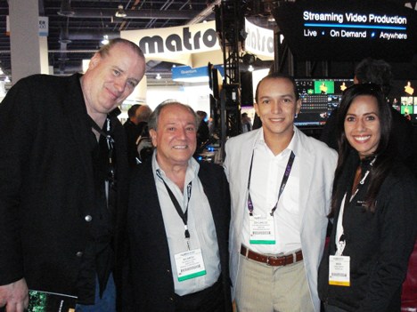 Ralph Messana, Newtek; Ricardo Lopez de Pinnacle, Edi Carlos de Seegma Brasil, y María Claudia Torres