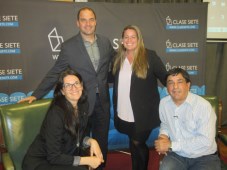 Julia Scarone, del INCAA, Alex Lagomarsino, CEO, y Teresa Bosh, profesora de la Maestría de Austral y desarrollo de contenidos, ambos de Mediabiz, y J
