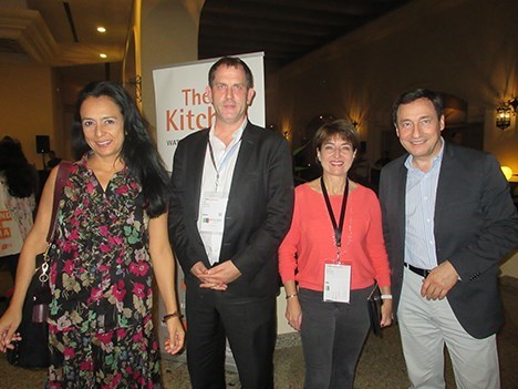 Reed Midem durante la fiesta de pre-apertura de MIPCancun 2016, organizada por The Kitchen: Raquel Dueñas, Paul Nickeas, Laurine Geraude y Ted Baracos