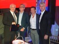 Guillermo Tabanera y Sebastián López, de ESPN, con Carlos Moltini y Antonio Álvarez, de Cablevisión