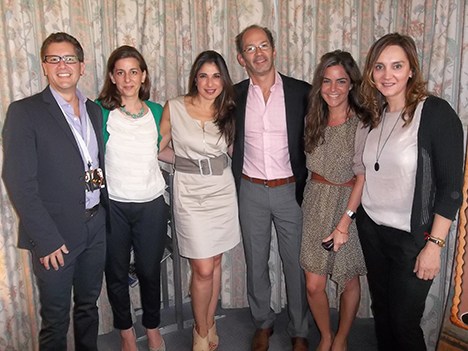 Hugo Treviño, de marketing con el equipo de Televisa Europa: Patricia Porto, Claudia Sahab, Ricardo Ehrsam, Manola Martín, y Beatriz Rodríguez