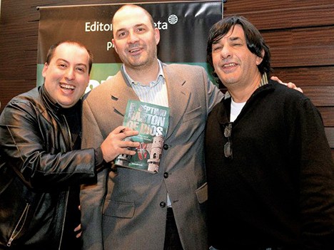 Ramiro San Honorio y Jorge Nisco (extremos) con Alex Lagomarsino, de Mediabiz