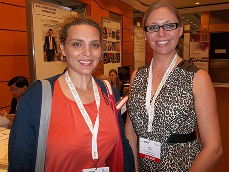 Belma Bajrami-Kastrati, executive director of Smart World TV Kosovo, with Mandy Roger, head of sales, acquisitions and business development of M-Net S