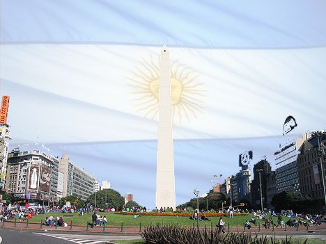 obelisco bandera argentina
