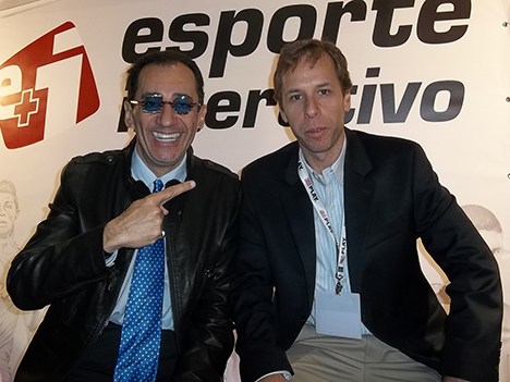 Edgard Diniz, presidente de Esporte Interativo con Kajuru, presentador de la señal