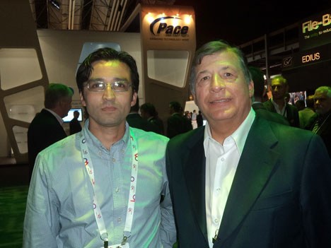 Walter Gómez de CityTV, y Jesús Lozano de Videoelec Colombia
