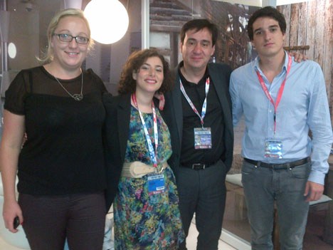 Luci Burnley and Sebastian Burkhardt, from Banijay International, Denmark (extremes) with Adriana Weber and Sergio Galvez, from Canal 13 (Chile). The
