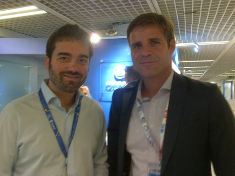 Pedro Dombrasas, Globo TV International (Brazil), and Tim Werner, COO of Romance TV (Germany)