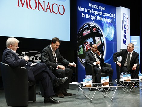 Dave Gordon, Acting Director, Londres 2012 & Head of Major Events, BBC Sport (UK); Laurent-Eric Le Lay, presidente & CEO, The Eurosport Group; Jeffrey
