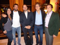 Patricia Jasín, directora de ventas de Frecuencia Latina Internacional; Ariel Tobi, CEO, Snap/Marvista; y Alex Lagomarsino, CEO de MediaBiz; con Felip