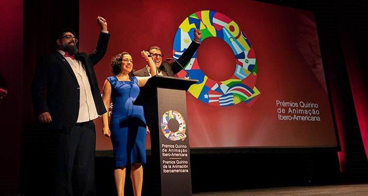 José Luis Farias, Silvina Cornillon y José Iñesta en la gala de premiación