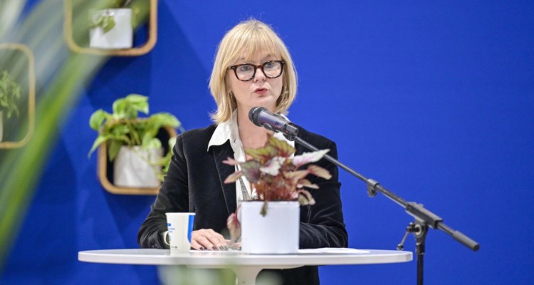 Lucie Smith attends the closing conference, during mipcom 2025, October 14, 2025.