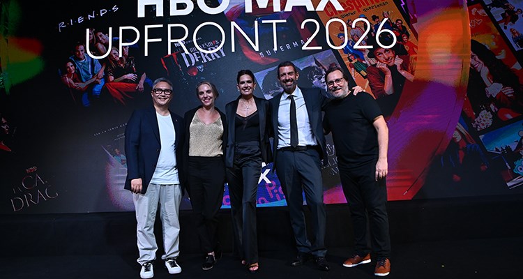 Sergio Nakasone, Anouk Aaron, Isabel Macedo, Pablo Giralt y Juan Solá en el HBO Max Upfront 2026