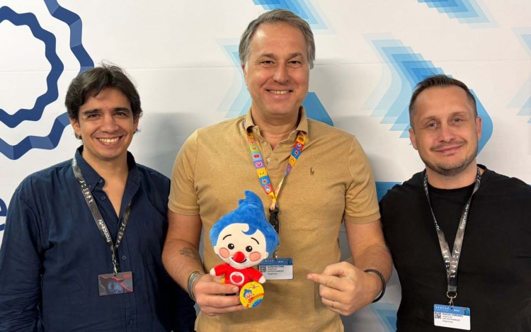 The team of Spiritum Entertainment at Annecy 2026: Ezequiel Inzaghi, Guille Pino y Damián Soriano