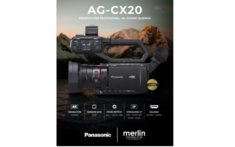 La videocámara profesional Panasonic AG-CX20 ya está disponible