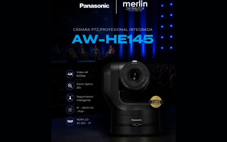 Merlin Distributor anuncia entrega inmediata de la PTZ Panasonic AW-HE145 en América Latina