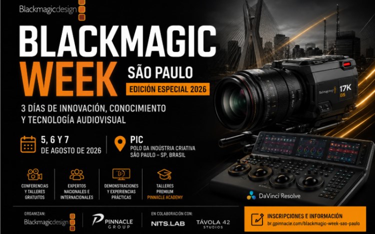Blackmagic Week São Paulo reunirá a referentes del sector audiovisual en su edición especial 2026